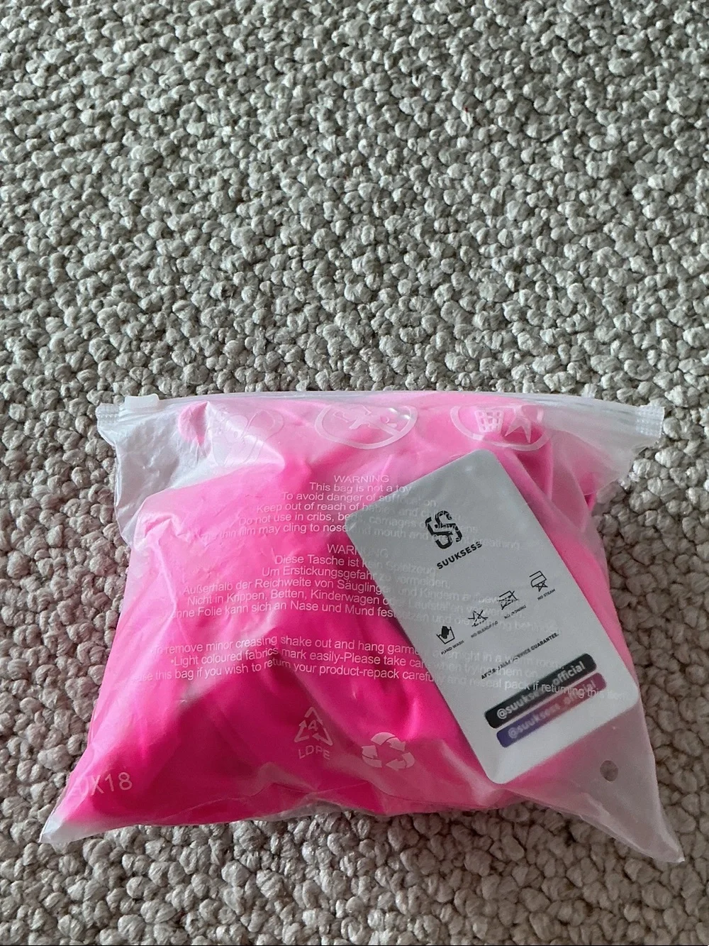 Vibrant Hot Pink Triangle Bikini Set with High-Waist Bottom